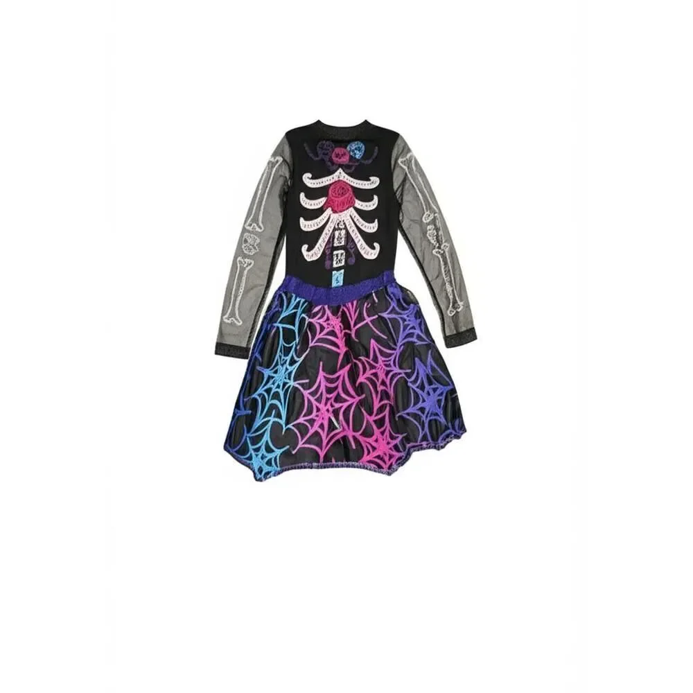NWOT Girls XL Day Dead Costume Skeleton Dress